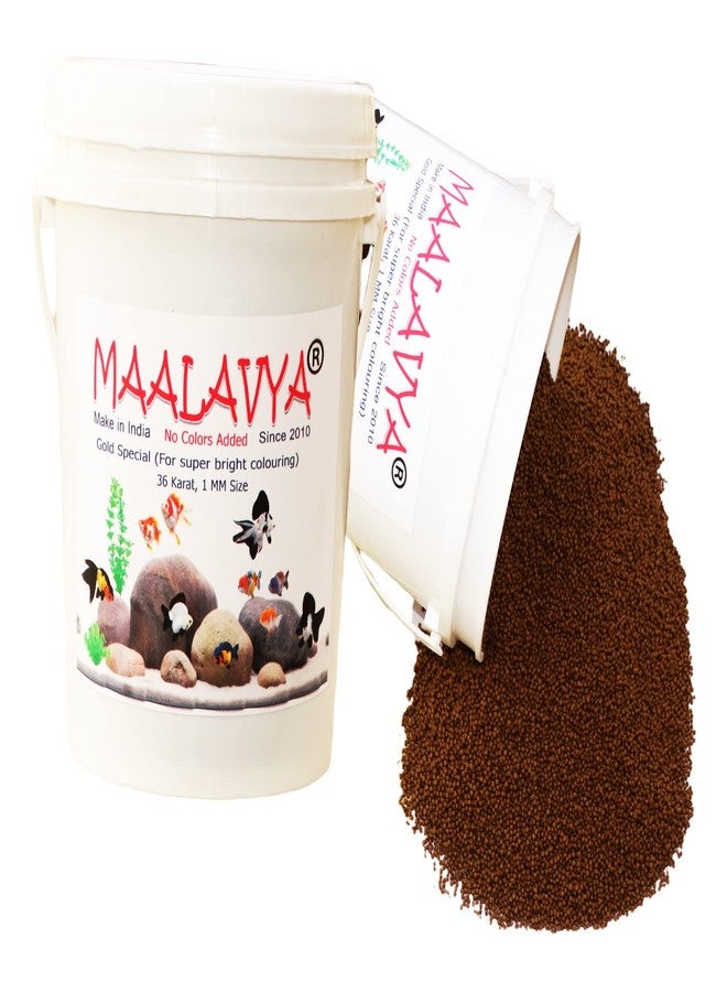 Maalavya Gold Special Aquarium Fish Food Pellet Small 1 MM Fish Feed (Good Fish Food for Aquarium 36 Karat) Fast Growth 1 Kg Fish Aquarium Food Fish Pellet Fish Food Feed - Image 1
